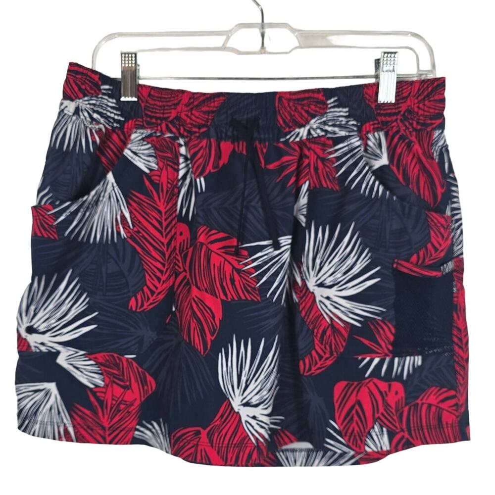 Columbia Athletic Red White Blue Leaf Design Skort Women's M